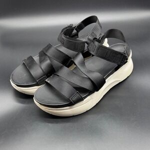 UGG LA Shores Black White Platform Strappy Sandals‎ Womens 10 1118499